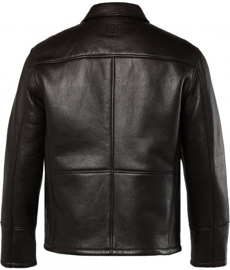 JP1880 Leather Jacket Soft Lamb Nappa Dark Brown - Jassen - Grote Maten Herenjassen