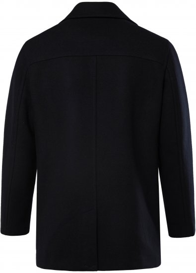 JP1880 Caban Short Double-breasted Overcoat Navy - Jassen - Grote Maten Herenjassen