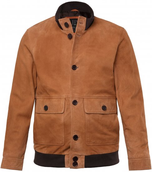JP1880 Jacket Leather Lamb Nappa Brown - Jassen - Grote Maten Herenjassen