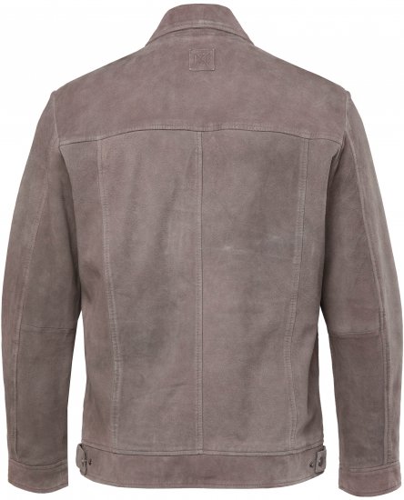 JP1880 Leather Jacket Lamskin Suede Grey - Jassen - Grote Maten Herenjassen
