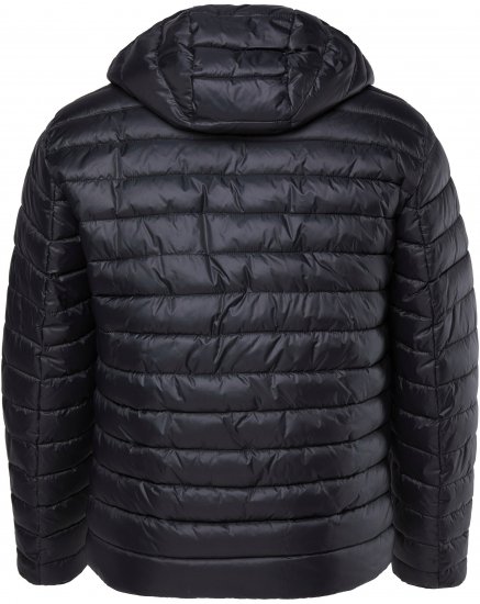 JAY-PI Lightly Quilted Jacket with a Hoodie Black - Jassen - Grote Maten Herenjassen