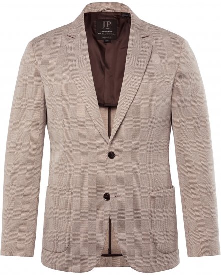 JP1880 Jacket Business Checked Beige - Pakken - Grote Maten Kostuum Heren