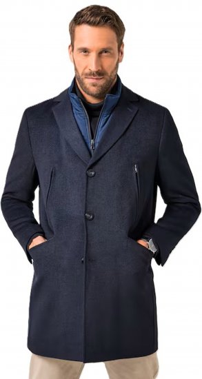 JP1880 Coat Flexnamic With Removable Insert Navy - Jassen - Grote Maten Herenjassen