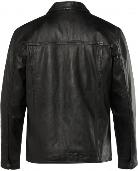 JP1880 Leather Jacket Finest Lamb Nappa Black - Jassen - Grote Maten Herenjassen