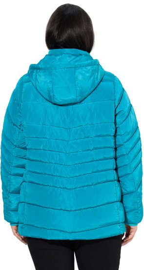 Ulla Popken Quilted Water Repellent Jacket Turquoise - Jassen - 