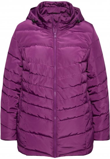 Ulla Popken Quilted Water Repellent Jacket Dark Purple - Jassen - 