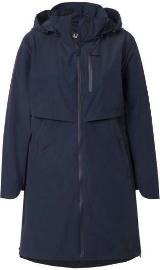 Ulla Popken Hooded with Zippered Pockets and Zippered Side Slits Jacket Navy - Jassen - 