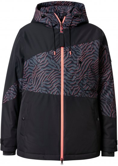 Ulla Popken Neon Ripple Performance Snow Jacket Black - Jassen - 