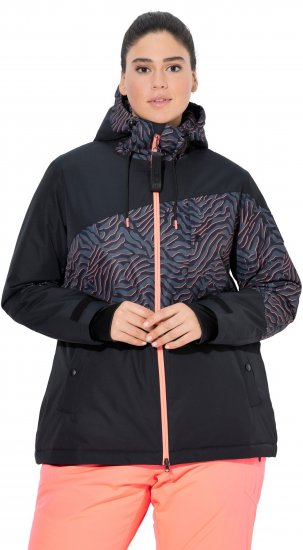 Ulla Popken Neon Ripple Performance Snow Jacket Black - Jassen - 