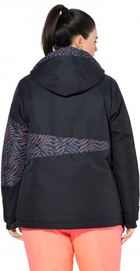 Ulla Popken Neon Ripple Performance Snow Jacket Black - Jassen - 