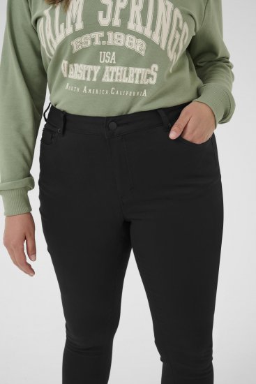 Kaffe Curve Dina Slim jeans met cropped lengte Zwart - Jeans & Broeken in Grote Maten – Plus Size - 