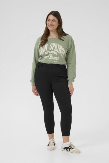 Kaffe Curve Dina Slim jeans met cropped lengte Zwart - Jeans & Broeken in Grote Maten – Plus Size - 