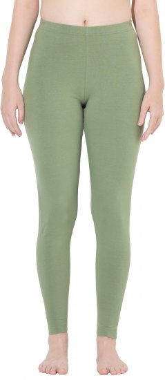 Ulla Popken Basic Stretch Knit Ankle Length Leggings Olive - Jeans & Broeken in Grote Maten – Plus Size - 