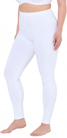 Ulla Popken Basic Stretch Knit Ankle Length Leggings Snow White - Jeans & Broeken in Grote Maten – Plus Size - 