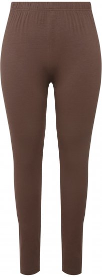 Ulla Popken Basic Stretch Knit Ankle Length Leggings Nougat Brown - Jeans & Broeken in Grote Maten – Plus Size - 