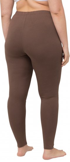 Ulla Popken Basic Stretch Knit Ankle Length Leggings Nougat Brown - Jeans & Broeken in Grote Maten – Plus Size - 