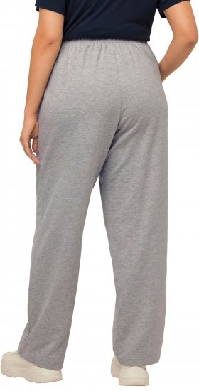 Ulla Popken Pull On Knit Straight Leg Pocket Pants Light Grey Melange - Jeans & Broeken in Grote Maten – Plus Size - 