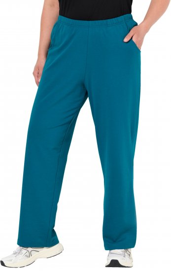 Ulla Popken Pull On Knit Straight Leg Pocket Pants Dark Petrol - DAMESKLEDING 40-66 - 