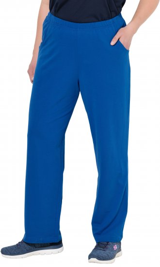 Ulla Popken Pull On Knit Straight Leg Pocket Pants Denim Blue - DAMESKLEDING 40-66 - 