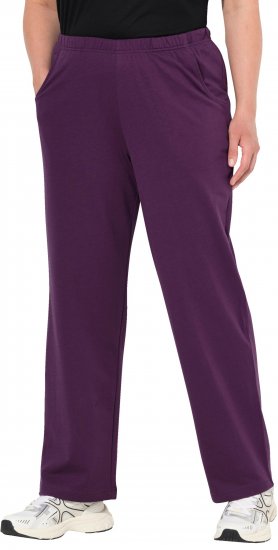 Ulla Popken Pull On Knit Straight Leg Pocket Pants Dark Blackberry - Jeans & Broeken in Grote Maten – Plus Size - 