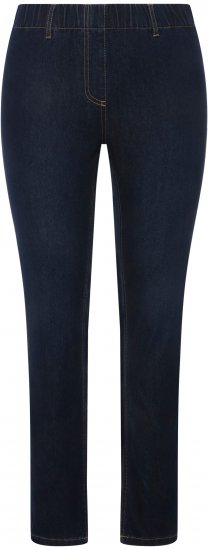 Ulla Popken Denim Look All Elastic Pocket Sienna Jeggings Dark Blue Denim - Jeans & Broeken in Grote Maten – Plus Size - 