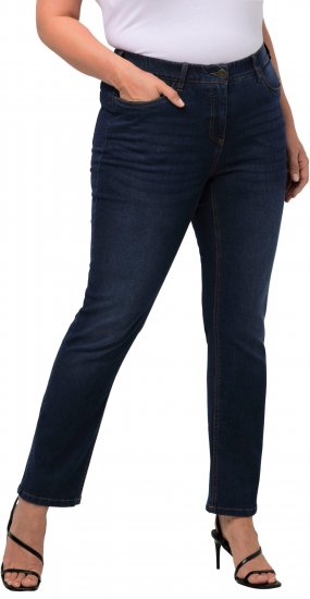 Ulla Popken Sammy Fit Slim Leg Stretch Jeans Blue Denim - Jeans & Broeken in Grote Maten – Plus Size - 