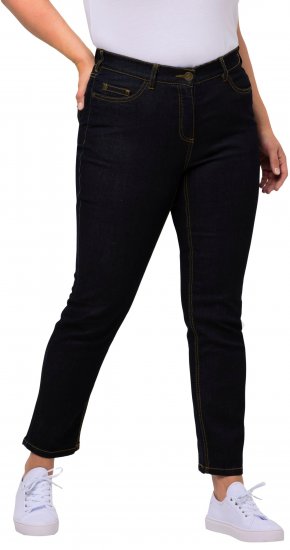 Ulla Popken Sammy Fit Slim Leg Stretch Jeans Dark Blue Denim - Jeans & Broeken in Grote Maten – Plus Size - 