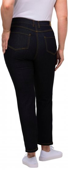 Ulla Popken Sammy Fit Slim Leg Stretch Jeans Dark Blue Denim - Jeans & Broeken in Grote Maten – Plus Size - 