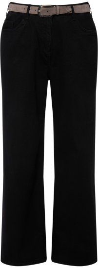 Ulla Popken Mary Fit Wide Leg Stretch Jeans Black - Jeans & Broeken in Grote Maten – Plus Size - 