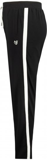 Ulla Popken Side Stripe Adjustable Drawstring Waist Joggers Black - Jeans & Broeken in Grote Maten – Plus Size - 