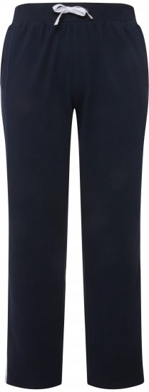 Ulla Popken Side Stripe Adjustable Drawstring Waist Joggers Navy - Jeans & Broeken in Grote Maten – Plus Size - 