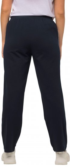 Ulla Popken Side Stripe Adjustable Drawstring Waist Joggers Navy - Jeans & Broeken in Grote Maten – Plus Size - 