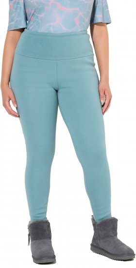 Ulla Popken Faux Fur Lined Stretch Leggings Ice Green - Jeans & Broeken in Grote Maten – Plus Size - 