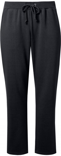 Ulla Popken Basic Drawstring Elastic Waist Cotton Blend Joggers Black - Jeans & Broeken in Grote Maten – Plus Size - 