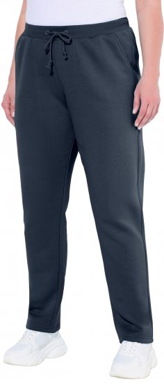 Ulla Popken Basic Drawstring Elastic Waist Cotton Blend Joggers Navy - Jeans & Broeken in Grote Maten – Plus Size - 