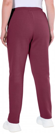 Ulla Popken Basic Drawstring Elastic Waist Cotton Blend Joggers Dark Berry - Jeans & Broeken in Grote Maten – Plus Size - 