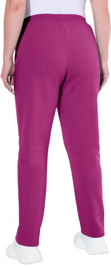 Ulla Popken Basic Drawstring Elastic Waist Cotton Blend Joggers Berry - Jeans & Broeken in Grote Maten – Plus Size - 