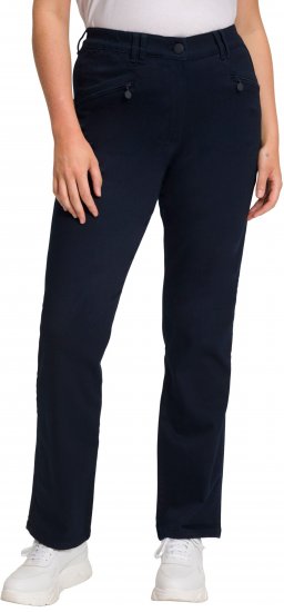 Ulla Popken Basic Mony Tapered Leg Stretch Pants Navy - Jeans & Broeken in Grote Maten – Plus Size - 