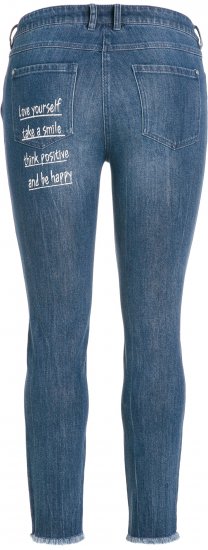 Ulla Popken Positive Thoughts Slim Leg Sarah Fit Stretch Jeans Blue Denim - DAMESKLEDING 40-66 - 