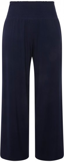 Ulla Popken Wide Leg Smocked Waist Knit Pants Night Blue - Jeans & Broeken in Grote Maten – Plus Size - 