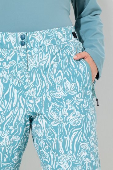 Ulla Popken Floral Print Ski Pants Ice Green - Skikleding - 