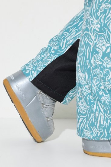 Ulla Popken Floral Print Ski Pants Ice Green - Skikleding - 