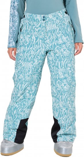 Ulla Popken Floral Print Ski Pants Ice Green - Jeans & Broeken in Grote Maten – Plus Size - 