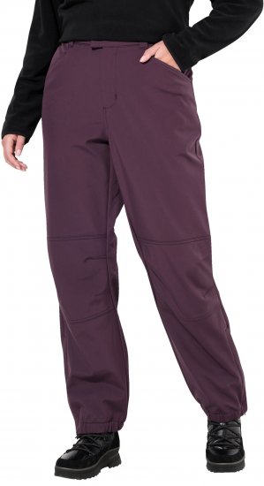 Ulla Popken Softshell Triple Function Fleece Lined Pants Dark Blackberry - Jeans & Broeken in Grote Maten – Plus Size - 