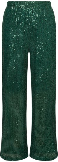 Ulla Popken Wide Leg Sequined Pants Dark Green - Jeans & Broeken in Grote Maten – Plus Size - 