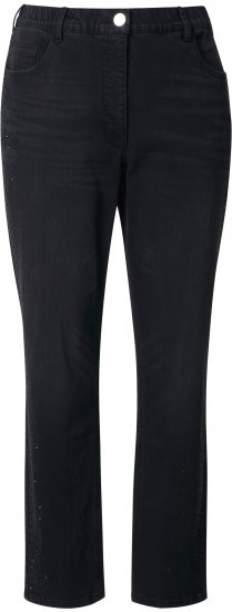 Ulla Popken Rhinestone Detail Stretch Fit Jeans Black - Jeans & Broeken in Grote Maten – Plus Size - 