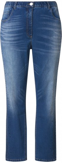 Ulla Popken Rhinestone Detail Stretch Fit Jeans Denim Blue - Jeans & Broeken in Grote Maten – Plus Size - 