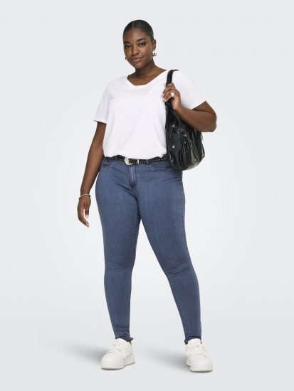 Only Carmakoma Thunder Life Skinny Fit Jeans Blue Denim - Jeans & Broeken in Grote Maten – Plus Size - 