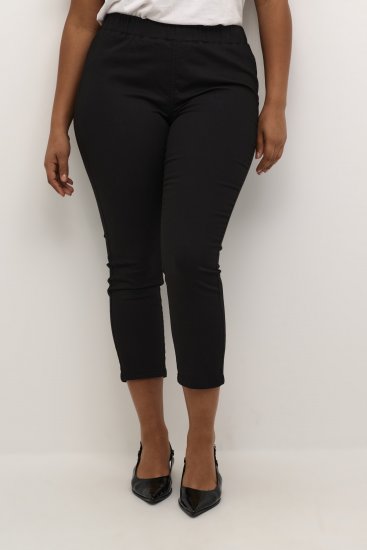 Kaffe Curve Ana Cropped Twill Jeggings Diepzwart - Jeans & Broeken in Grote Maten – Plus Size - 