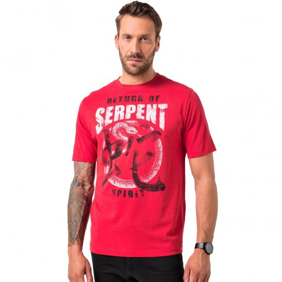 JP1880 T-Shirt Short Sleeve Serpent Red - T-shirts - Grote Maten T-shirts Heren
